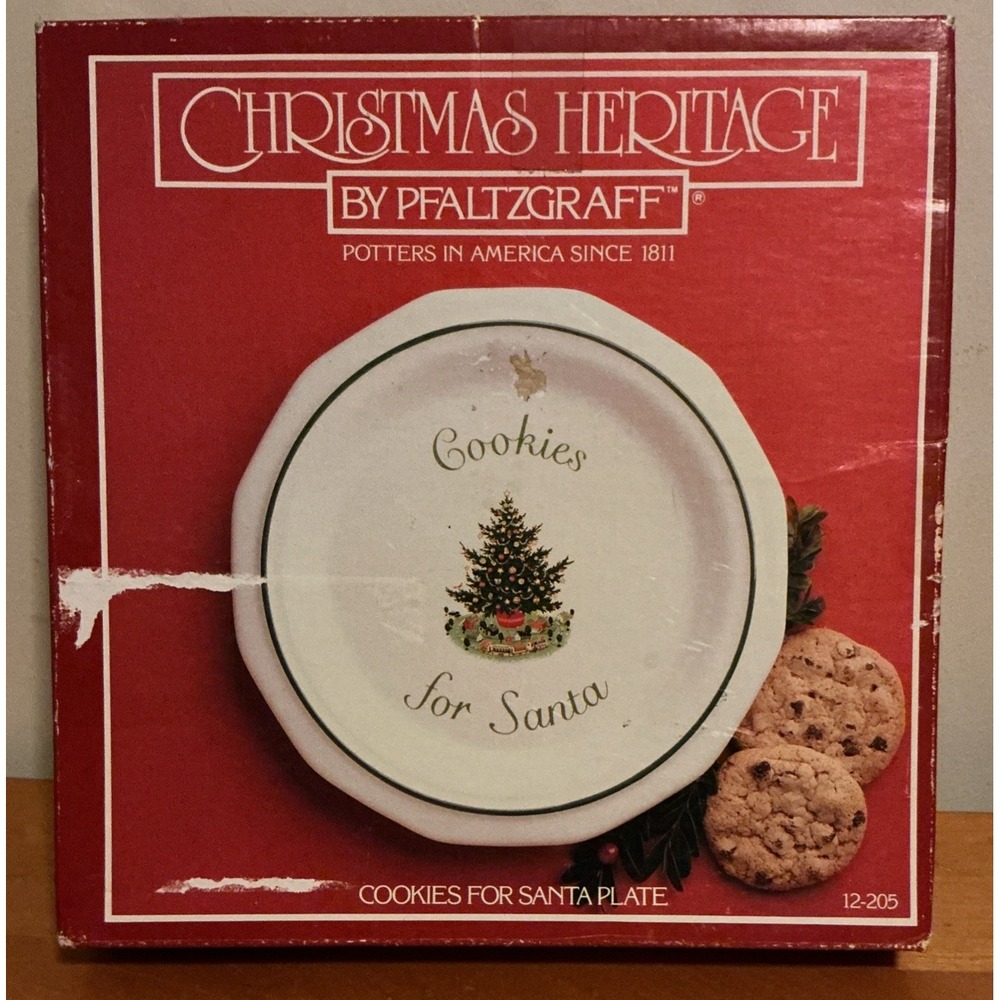 Christmas Heritage By Pfaltzgraff "Cookies for Santa" Christmas Plate #12-205